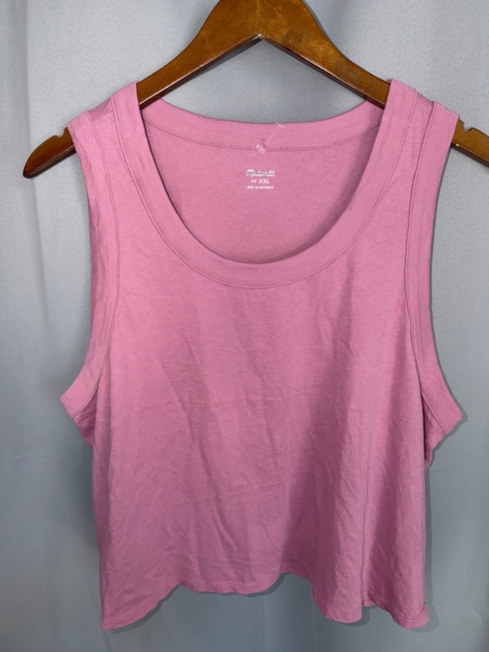 Madewell Pink Cropped Scoop Neck Tank NWOT Anthropologie Size XXL